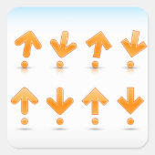 Orange Arrows Quadratischer Aufkleber (Vorderseite)