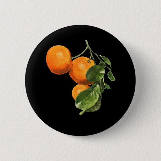 Orange Art Botanical Food Gardener Button (Vorderseite)
