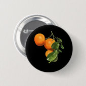 Orange Art Botanical Food Gardener Button (Vorne & Hinten)