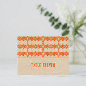 Orange Art Deco Border Tischnummer Postkarte (Stehend Vorderseite)