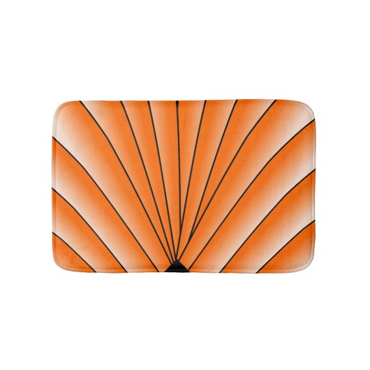 Orange Art Deco Design Badematte (Vorderseite)