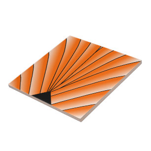 Orange Art Deco Design Fliese
