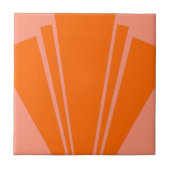 Orange Art Deco Design Fliese (Vorderseite)