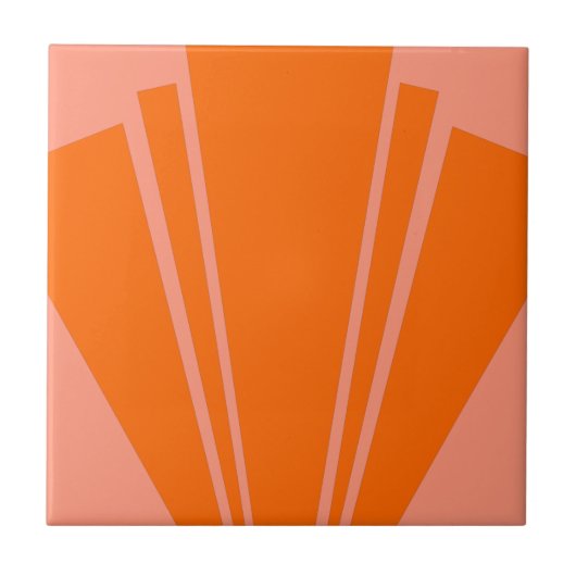 Orange Art Deco Design Fliese (Vorderseite)