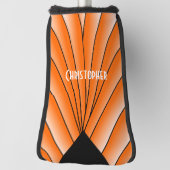 Orange Art Deco Design Golf Headcover (Rotieren 90)