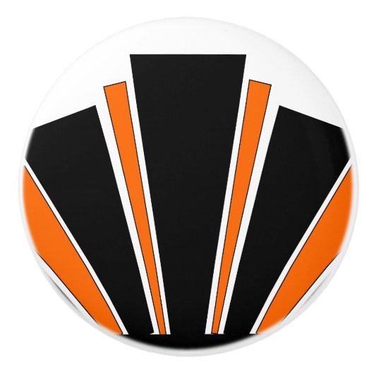 Orange Art Deco Design Keramikknauf (Vorderseite)
