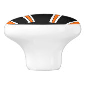 Orange Art Deco Design Keramikknauf (Seitenansicht)