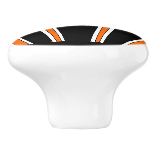 Orange Art Deco Design Keramikknauf (Seitenansicht)