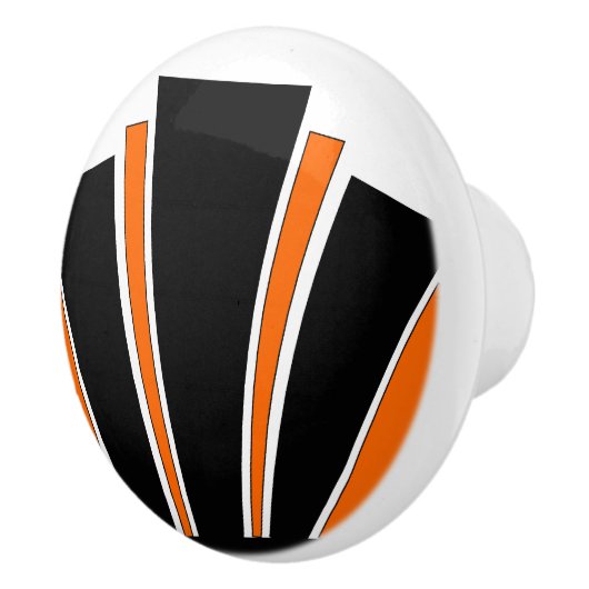 Orange Art Deco Design Keramikknauf (Rechts)
