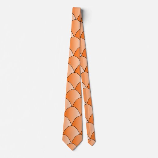 Orange Art Deco Design Krawatte (Vorderseite)