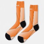 Orange Art Deco Design Socken (Linkes Detail)