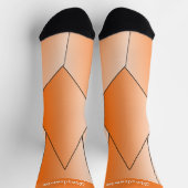 Orange Art Deco Design Socken (Oben)
