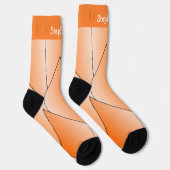 Orange Art Deco Design Socken (Rechts)