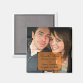 Orange Art Deco Frame speichern das Datumsfenster Magnet (Vorderseite/Rückseite)