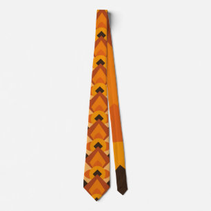 Orange Art Deco Neck Tie Krawatte