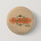 Orange Art Deco Obliviate Zaubergraphie Button (Vorderseite)