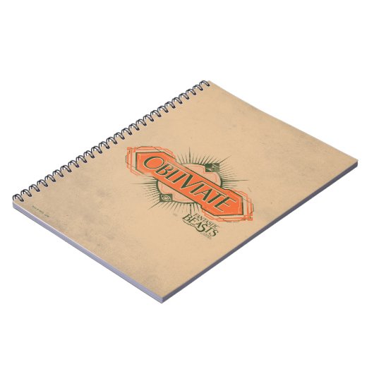 Orange Art Deco Obliviate Zaubergraphie Notizblock (Linke Seite)