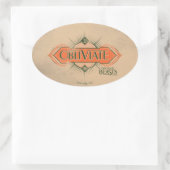 Orange Art Deco Obliviate Zaubergraphie Ovaler Aufkleber (Tasche)