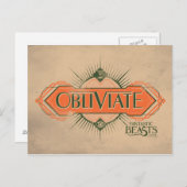 Orange Art Deco Obliviate Zaubergraphie Postkarte (Vorne/Hinten)