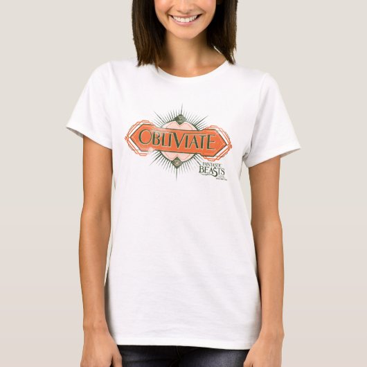 Orange Art Deco Obliviate Zaubergraphie T-Shirt (Vorderseite)