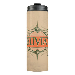Orange Art Deco Obliviate Zaubergraphie Thermosbecher
