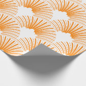 Orange Art-Deko-Muster über weißem Hintergrund Geschenkpapier (Ecke)