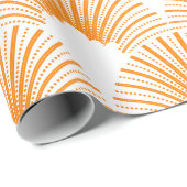Orange Art-Deko-Muster über weißem Hintergrund Geschenkpapier (Rolleneckpunkt)
