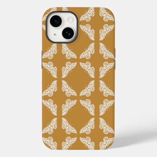 Orange Arts and Crafts Schmetterlinge Case-Mate iPhone Hülle (Rückseite)