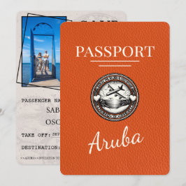 Orange Aruba Passport Save the Date