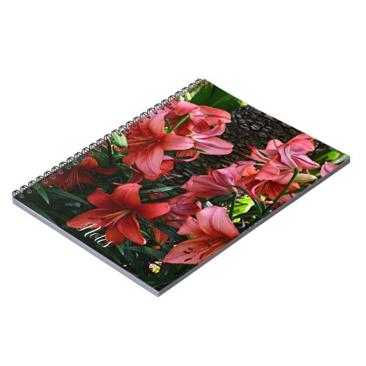 Orange Asiatic Lilies Floral Notizblock (Linke Seite)