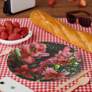 Orange Asiatic Lilies Floral Pappteller