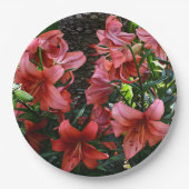 Orange Asiatic Lilies Floral Pappteller (Vorderseite)