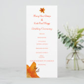 Orange Asiatic Lily Hochzeitsprogramm Programm (Stehend Vorderseite)