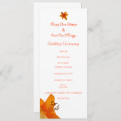 Orange Asiatic Lily Hochzeitsprogramm Programm (Vorne/Hinten)