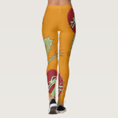 Orange asiatische Drache-Leggings--Golddrache, Leggings (Rückseite)