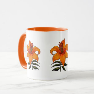 Orange asiatische Lilien Tasse
