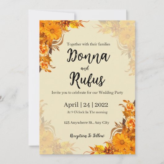 orange-ästhetische Einladung (Vorderseite)