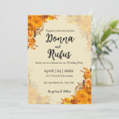 orange-ästhetische Einladung (Stehend Vorderseite)