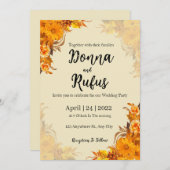 orange-ästhetische Einladung (Vorne/Hinten)