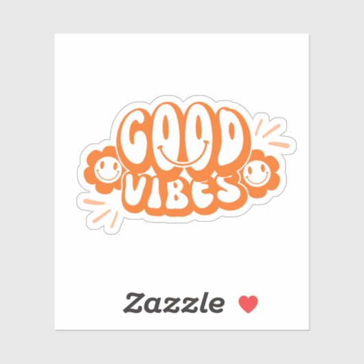 Orange Ästhetische Gute Vibes Aufkleber (Blatt)