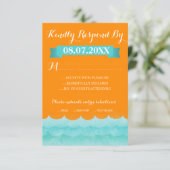 Orange at Sea Nautical Wedding RSVP Cards Karte (Stehend Vorderseite)