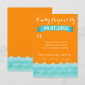 Orange at Sea Nautical Wedding RSVP Cards Karte (Vorne/Hinten)