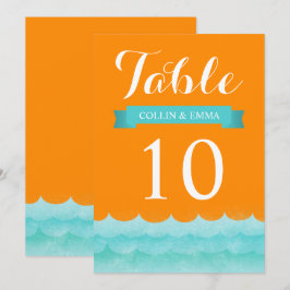 Orange at Sea Nautical Wedding Tischnummern