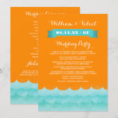 Orange at Sea Nautical Weddingprogramme Programm (Vorne/Hinten)
