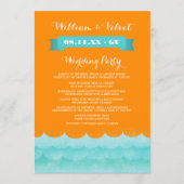 Orange at Sea Nautical Weddingprogramme Programm (Vorderseite)