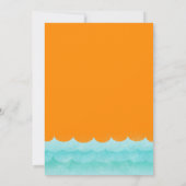 Orange at Sea Nautical Wedites Einladung (Rückseite)