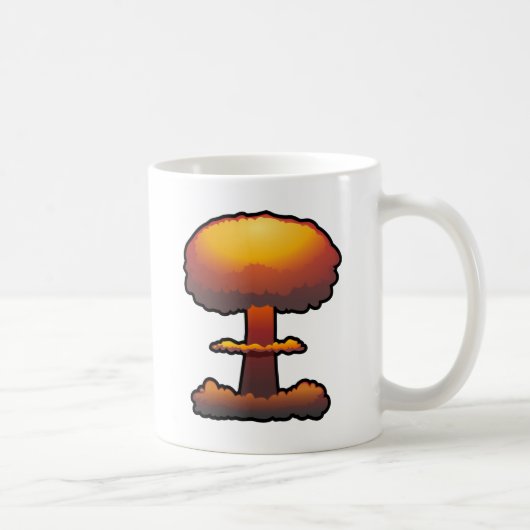 Orange Atom-/nukleare Explosions-Pilz-Wolke Kaffeetasse (Rechts)