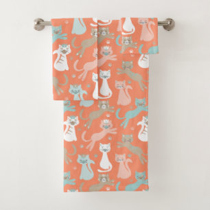 Orange atomarkatzen badhandtuch set