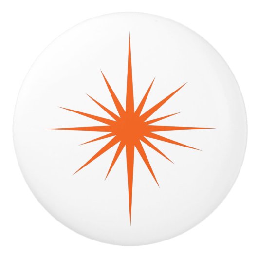 Orange Atomic Sternexplosion im Mittelalter Stil Keramikknauf (Vorderseite)