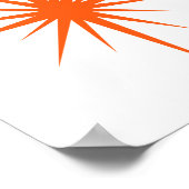 Orange Atomic Sternexplosion Mitte Jahrhundert Mod Poster (Ecke)